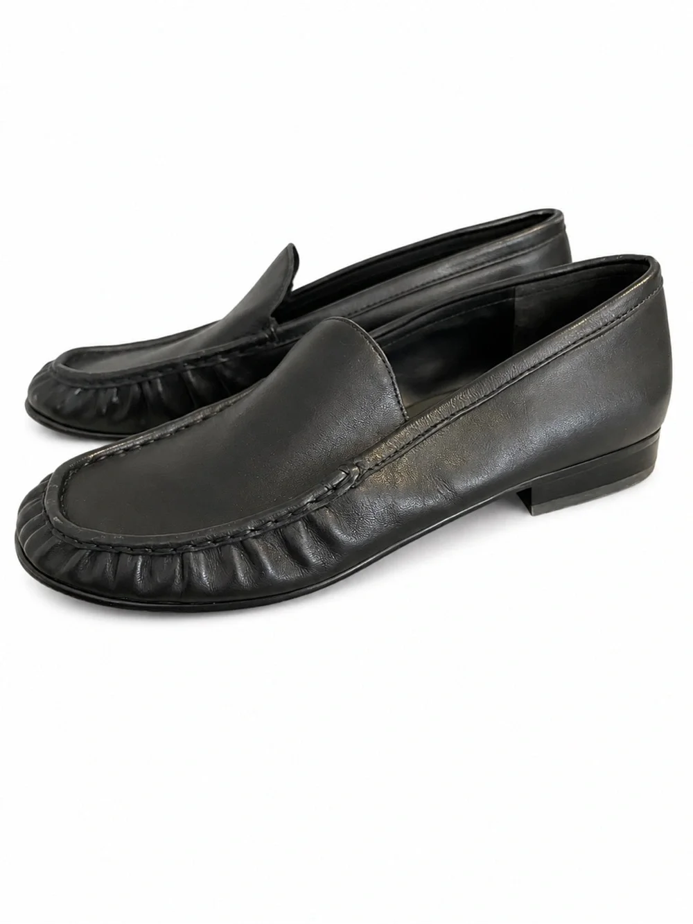 Nordstrom Black Leather Slip-On Loafers EUC - Picture 4 of 4